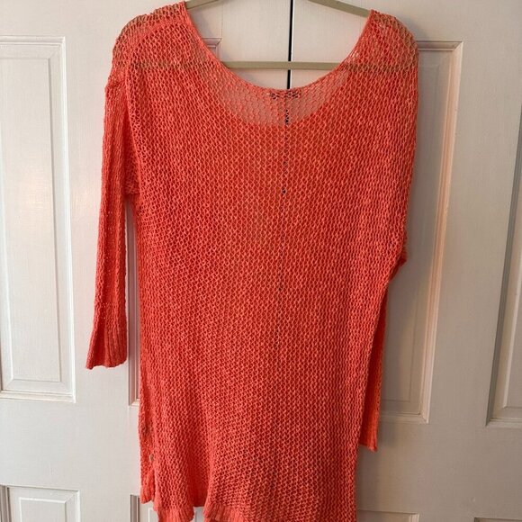 American Eagle Knit Peach Front Pocket Sweater - Size Large - Picture 2 of 3